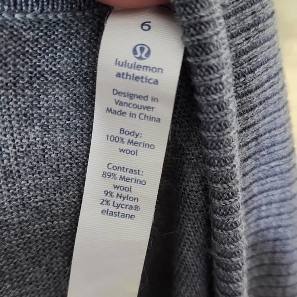 Lululemon Merino Woll Sit In Lotus Wrap Grey Size 6 - Picture 7 of 7